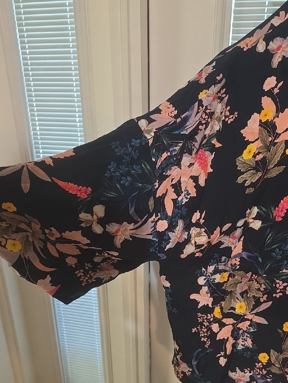 Adrienne Vittadini Floral Kimono Blazer Cardigan Size L/XL - Picture 2 of 3